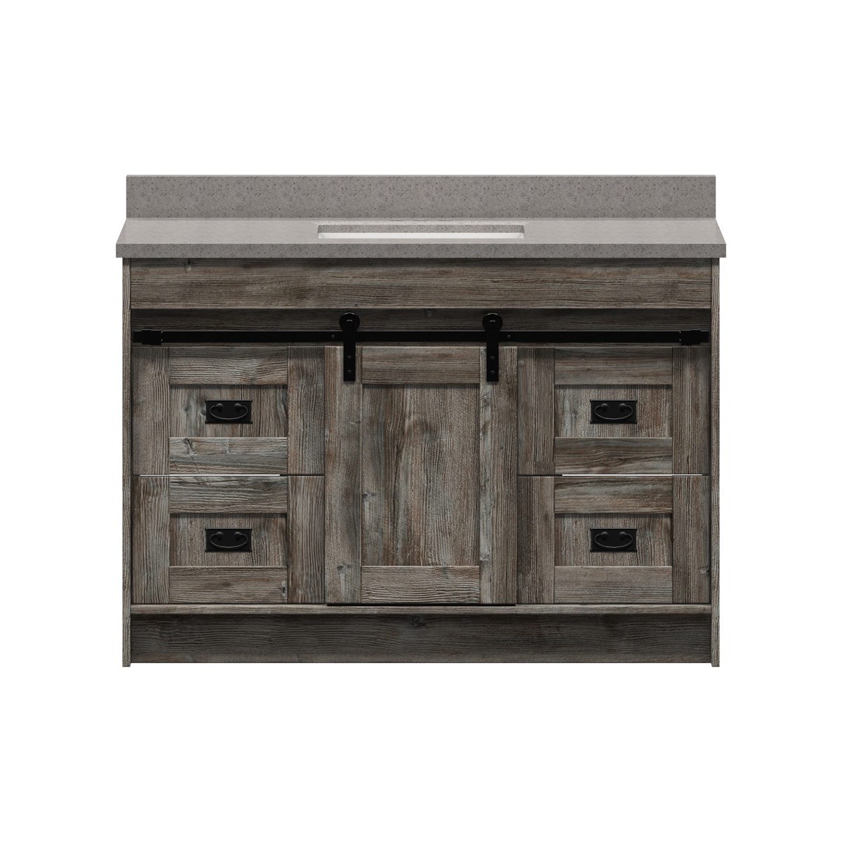 Blackthorn 48 in. W x 21-3/4 in. D Vanity in Driftwood Gray with Cultured Marble Vanity Top in Pewter with White Basin