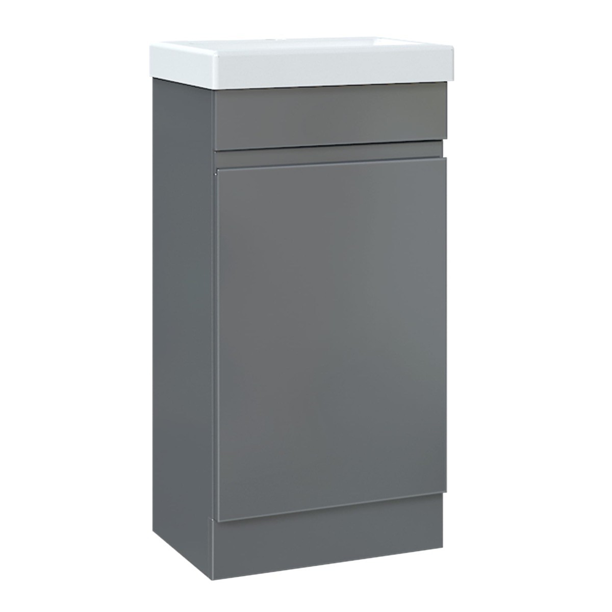 Exeter 17-1/2 in. W x 13-1/2 in. D Bath Vanity in Gray Gloss with Porcelain Vanity Top in White with White Basin