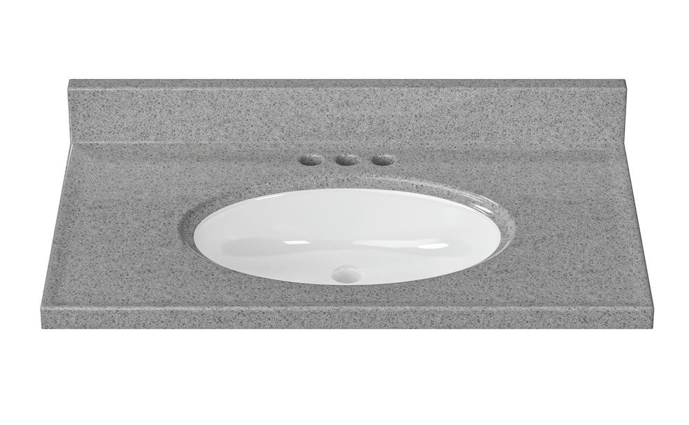 Riverbed 31"W x 19"D Pewter Oval Non Recessed Vanity top