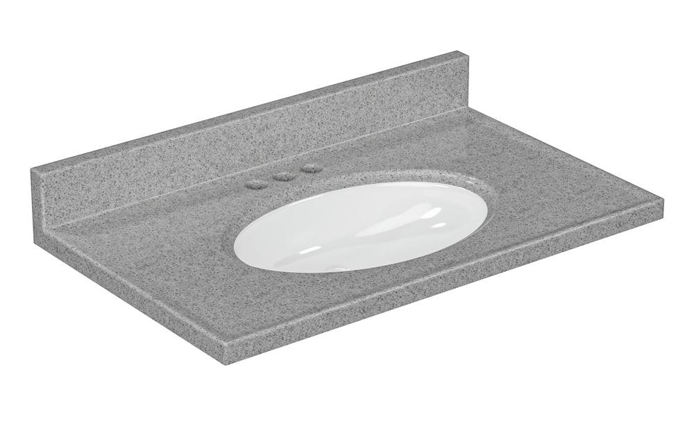 Riverbed 31"W x 19"D Pewter Oval Non Recessed Vanity top