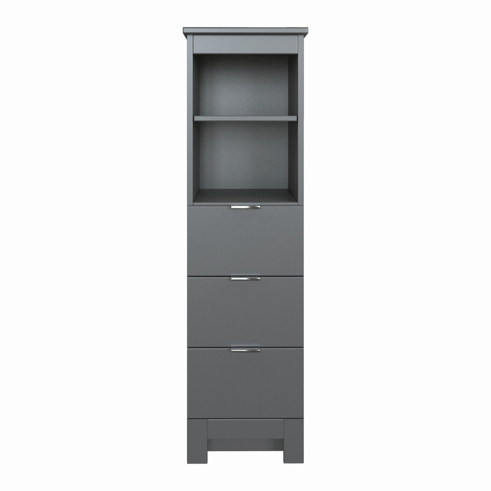 14"W Sonata Linen Cabinet in Graphite Gray