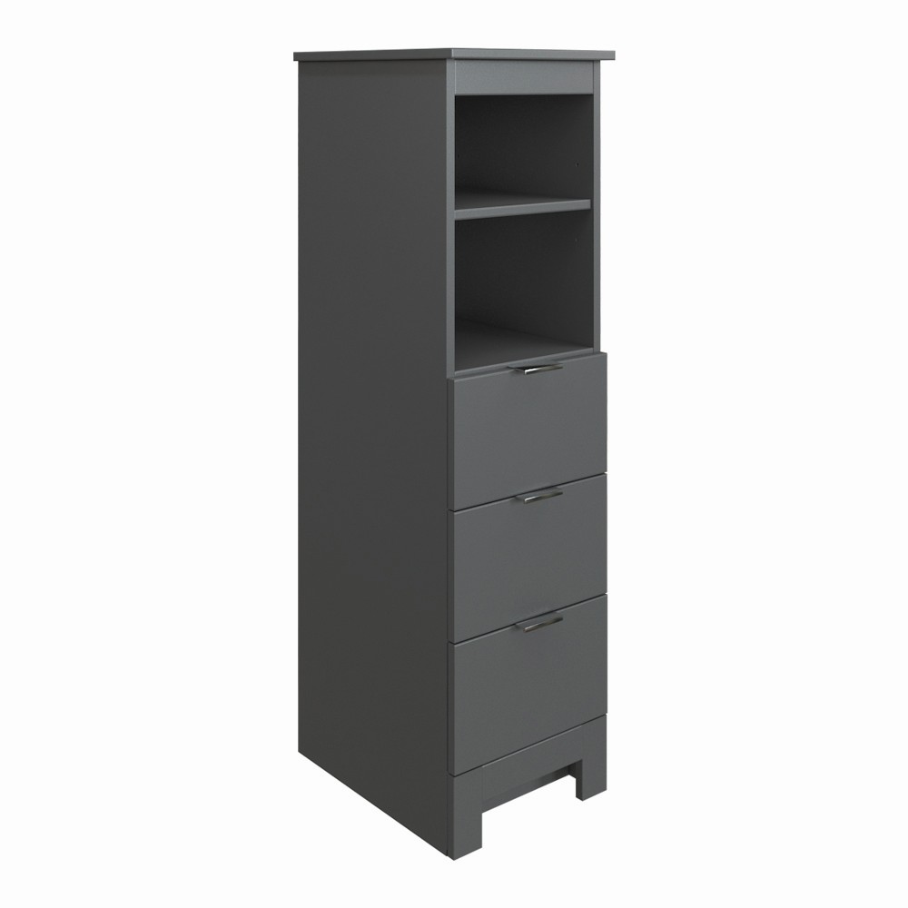 14"W Sonata Linen Cabinet in Graphite Gray