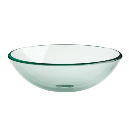 16-1/2"W Clear Glass Vessel Sink