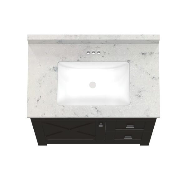 Acacia 31"W x 19"D Cocoa Brown Vanity with Arctic stone wave integrated bowl