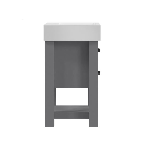 Angelica 22-1/4"W x 17-1/2"D Gray Bathroom Vanity Cabinet