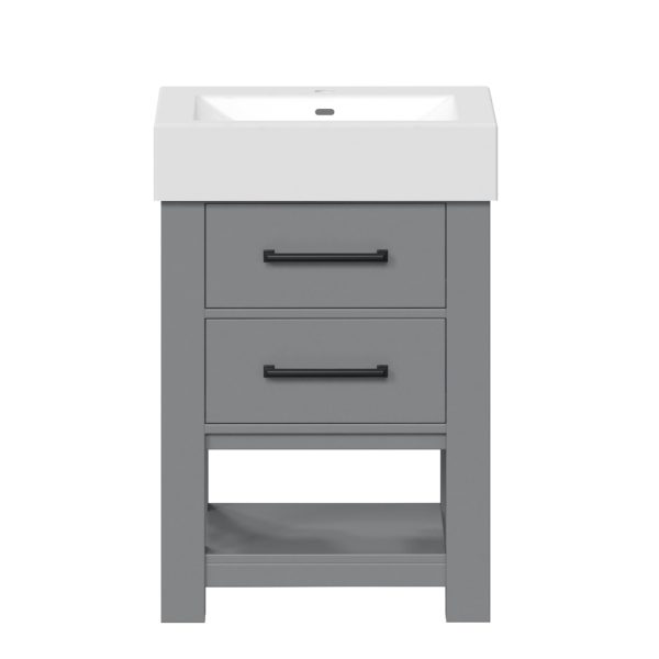 Angelica 22-1/4"W x 17-1/2"D Gray Bathroom Vanity Cabinet