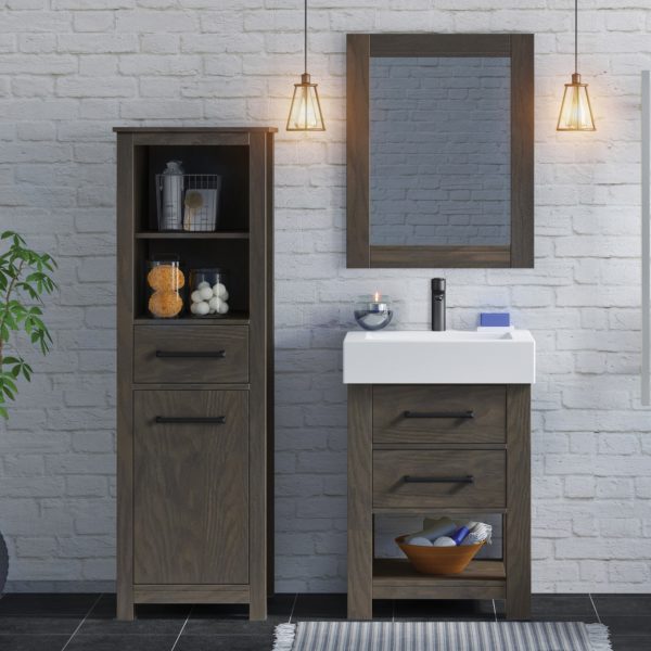 Angelica 22-1/4"W x 17-1/2"D Fossil Bathroom Vanity Cabinet