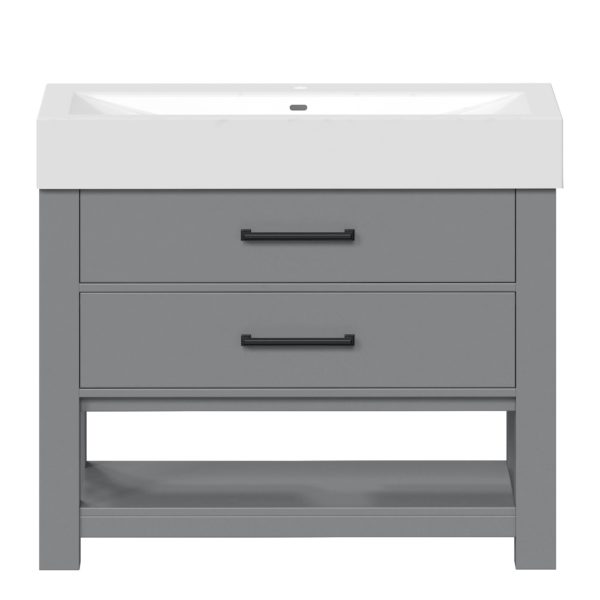 Angelica 38-1/4"W x 17-1/2"D Gray Bathroom Vanity Cabinet