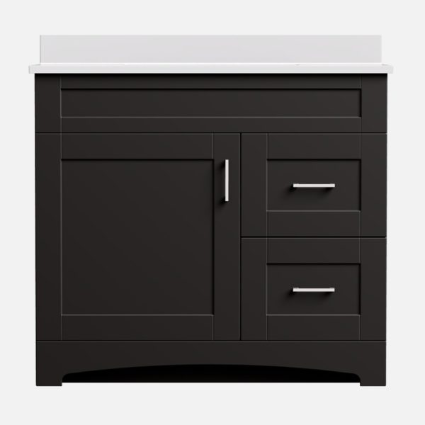 Barletta 36"W x 21-3/4"D x 32"H Deep Brown Bathroom Vanity Cabinet