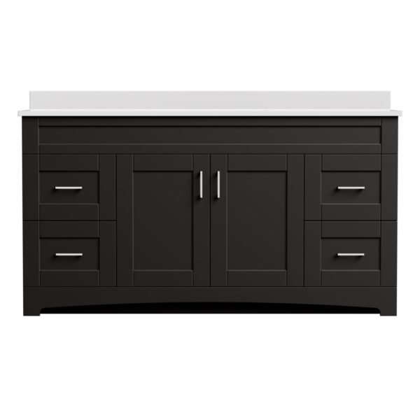 Barletta 60"W x 21-3/4"D x 32"H Deep Brown Bathroom Vanity Cabinet SB