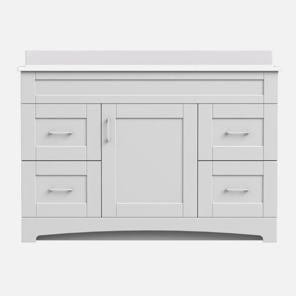 Barletta 48"W x 18-3/4"D x 32"H Cotton White Bathroom Vanity Cabinet