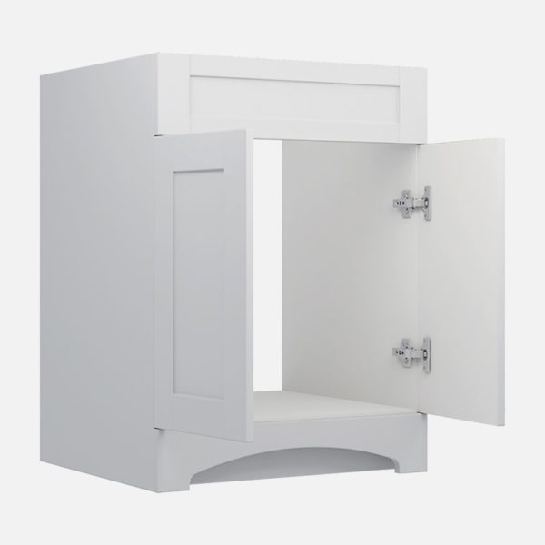 Barletta 24"W x 18-3/4"D x 32"H Cotton White Bathroom Vanity Cabinet