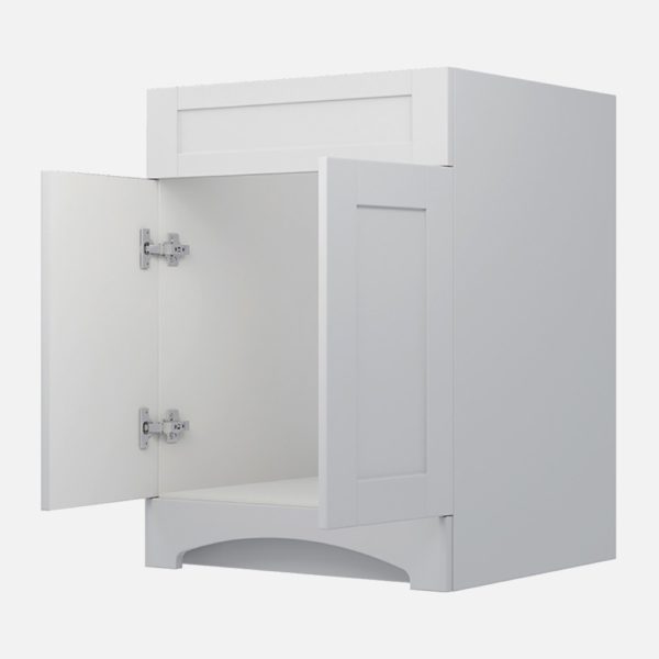 Barletta 24"W x 18-3/4"D x 32"H Cotton White Bathroom Vanity Cabinet