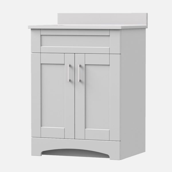 Barletta 24"W x 18-3/4"D x 32"H Cotton White Bathroom Vanity Cabinet