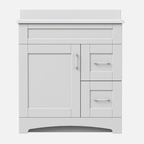 Barletta 30"W x 21-3/4"D x 32"H Cotton White Bathroom Vanity Cabinet