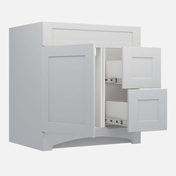 Barletta 30"W x 21-3/4"D x 32"H Cotton White Bathroom Vanity Cabinet