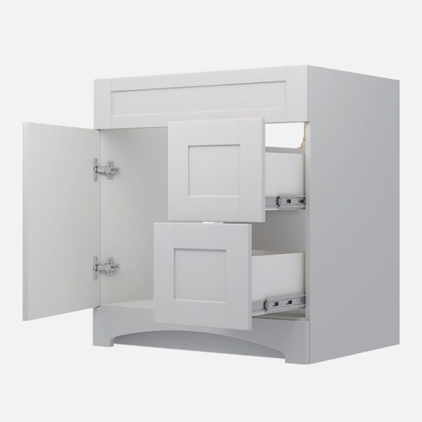 Barletta 30"W x 21-3/4"D x 32"H Cotton White Bathroom Vanity Cabinet