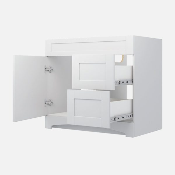 Barletta 36"W x 18-3/4"D x 32"H Cotton White Bathroom Vanity Cabinet