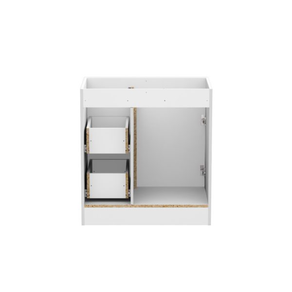 Barletta 30"W x 18-3/4"D x 32"H Cotton White Bathroom Vanity Cabinet