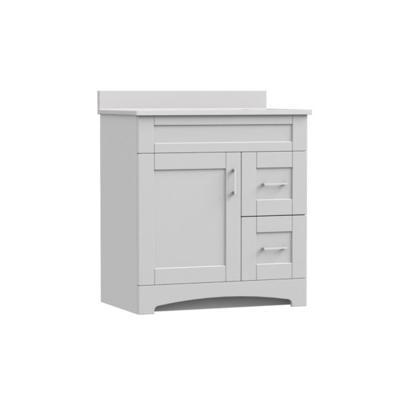 Barletta 30"W x 18-3/4"D x 32"H Cotton White Bathroom Vanity Cabinet