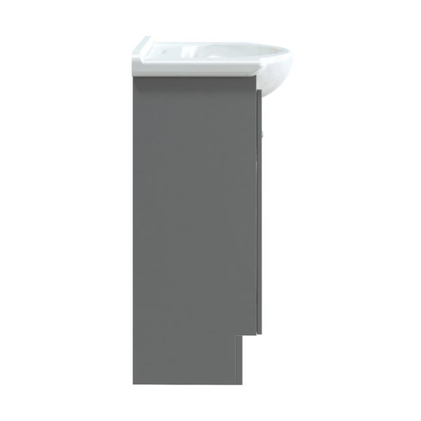 Bellflower 24"W x 17-1/8"D Vanity in Gray with White Porcelain Vanity Top