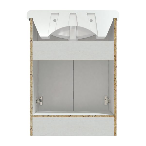 Bellflower 24"W x 17-1/8"D Vanity in Vanilla with White Porcelain Vanity Top