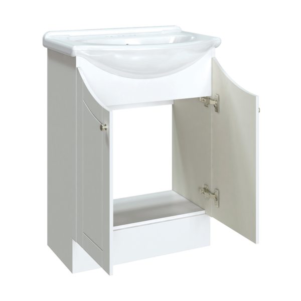 Bellflower 24"W x 17-1/8"D Vanity in Vanilla with White Porcelain Vanity Top