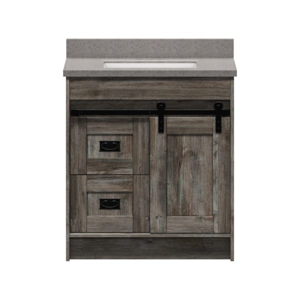 Blackthorn 30 in. W x 22 in. D Vanity in Driftwood Gray with Cultured Marble Vanity Top in Pewter with White Basin