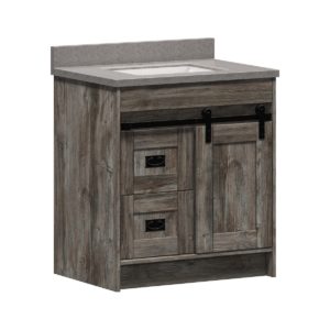 Blackthorn 30 in. W x 22 in. D Vanity in Driftwood Gray with Cultured Marble Vanity Top in Pewter with White Basin