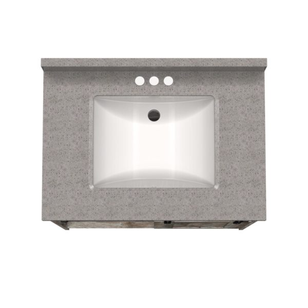 Blackthorn 30 in. W x 22 in. D Vanity in Driftwood Gray with Cultured Marble Vanity Top in Pewter with White Basin