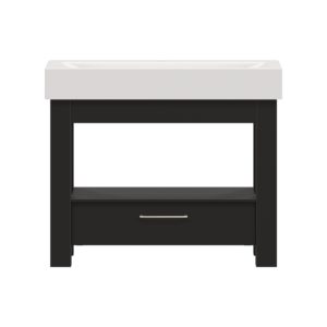 Boulevard 40 in. W x 19 in. D Vanity in Coffee bean with Porcelain Vanity Top in Solid White with White Basin