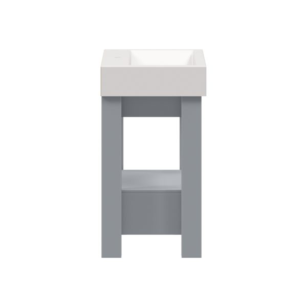 Boulevard 40 in. W x 19 in. D Vanity in Misty gray with Porcelain Vanity Top in Solid White with White Basin