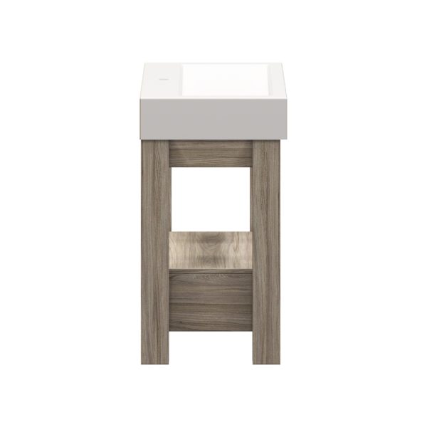 Boulevard 40 in. W x 19 in. D Vanity in Savanna with Porcelain Vanity Top in Solid White with White Basin