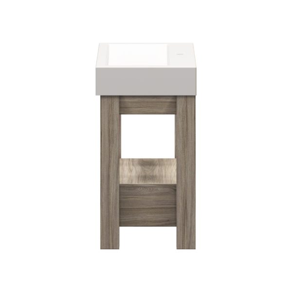 Boulevard 40 in. W x 19 in. D Vanity in Savanna with Porcelain Vanity Top in Solid White with White Basin