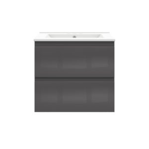 Celsia 24 in. W x 18-1/2 in. D Vanity in Gray Gloss with Porcelain Vanity Top in White with White Basin