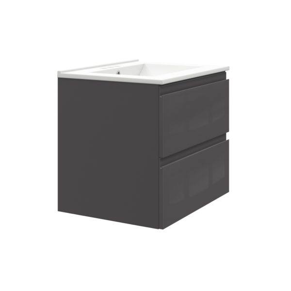 Celsia 24 in. W x 18-1/2 in. D Vanity in Gray Gloss with Porcelain Vanity Top in White with White Basin