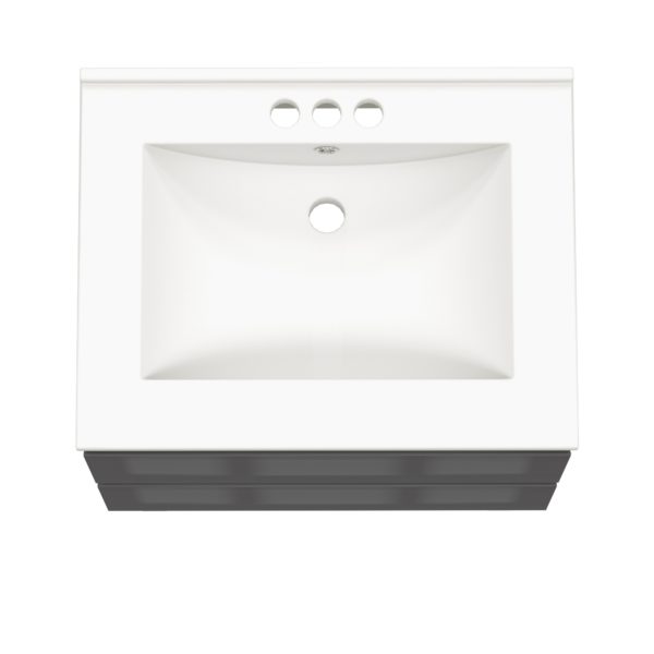 Celsia 24 in. W x 18-1/2 in. D Vanity in Gray Gloss with Porcelain Vanity Top in White with White Basin