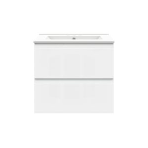 Celsia 24 in. W x 18-1/2 in. D Vanity in White Gloss with Porcelain Vanity Top in White with White Basin