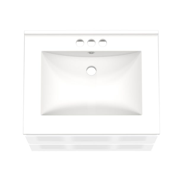 Celsia 24 in. W x 18-1/2 in. D Vanity in White Gloss with Porcelain Vanity Top in White with White Basin