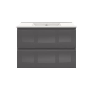 Celsia 30 in. W x 18-1/2 in. D Vanity in Gray Gloss with Porcelain Vanity Top in White with White Basin