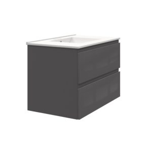 Celsia 30 in. W x 18-1/2 in. D Vanity in Gray Gloss with Porcelain Vanity Top in White with White Basin