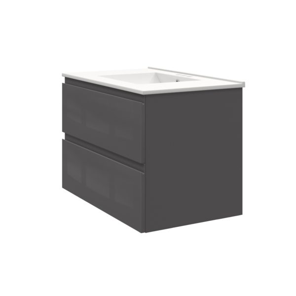 Celsia 30 in. W x 18-1/2 in. D Vanity in Gray Gloss with Porcelain Vanity Top in White with White Basin