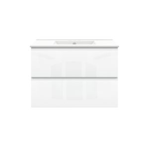 Celsia 30 in. W x 18-1/2 in. D Vanity in White Gloss with Porcelain Vanity Top in White with White Basin