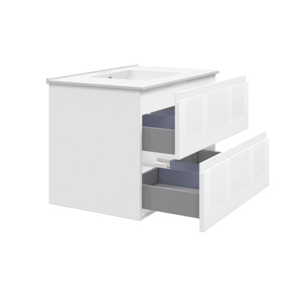 Celsia 30 in. W x 18-1/2 in. D Vanity in White Gloss with Porcelain Vanity Top in White with White Basin