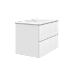 Celsia 30 in. W x 18-1/2 in. D Vanity in White Gloss with Porcelain Vanity Top in White with White Basin