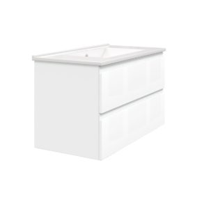 Celsia 36 in. W x 18-1/2 in. D Vanity in White Gloss with Porcelain Vanity Top in White with White Basin