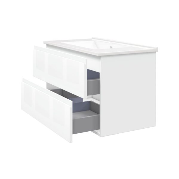 Celsia 36 in. W x 18-1/2 in. D Vanity in White Gloss with Porcelain Vanity Top in White with White Basin