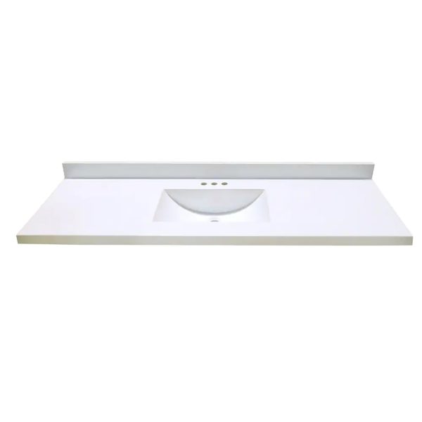 Silken White 61"x22" - CM - White - Wave bowl with BS