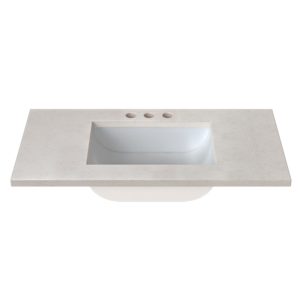Daisy White 37 in. W x 22 in. D Cultured Marble Rectangular Undermount Single Basin Vanity Top