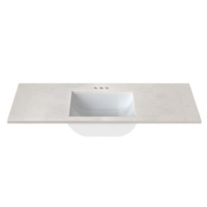 Daisy White 49 in. W x 22 in. D Cultured Marble Rectangular Undermount Single Basin Vanity Top